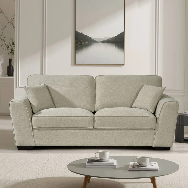 Image of Artemis Home Colman 3 Seat Fabric Sofa in Beige Size: 3 Seater Beige Unisex 3 Seater