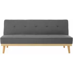 Image of Premier Housewares 3 Seater Sofa Bed Grey Sofa Bed Double Adult Linen Upholstery Sofas for Living Room Grey Sofa Bed Rubberwood Legs Sofa Beds 3