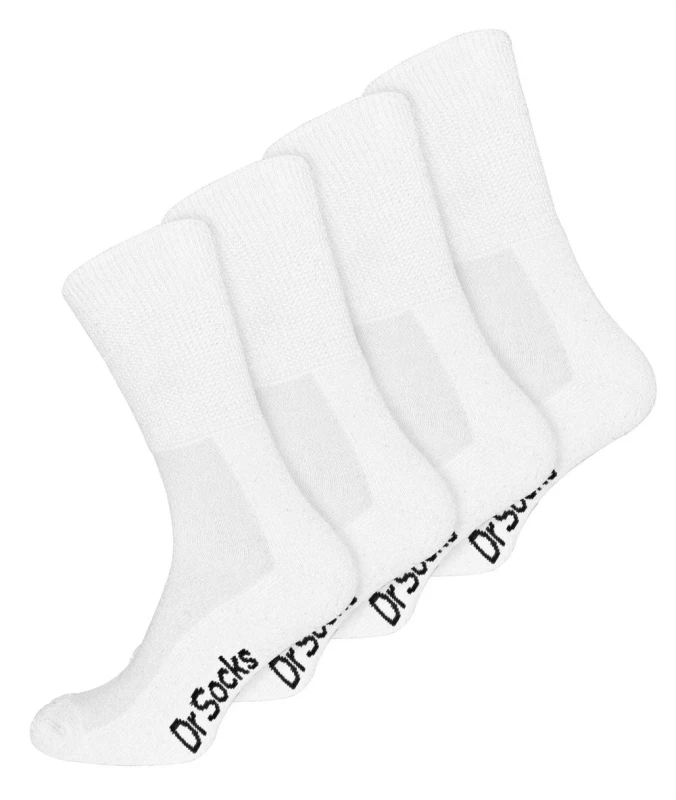Image of Dr.Socks Dr.Socks Men 4 Pack Extra Wide Non Elastic Bamboo Diabetic Socks in White Size: 4-7 White 4-7 Male 5060910929070