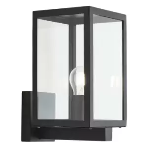Image of Zinc HESTIA Outdoor Glass Panel Box Lantern Black