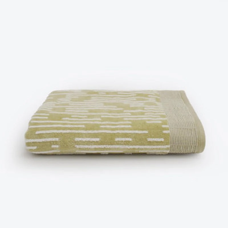 Image of Allure Bath Fashions Pop Up Zero Twist Barcode Stripe Bath Sheet - Sage Green
