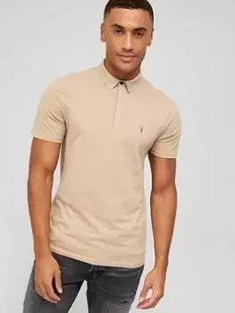Image of Allsaints Brace Polo Shirt - Taupe
