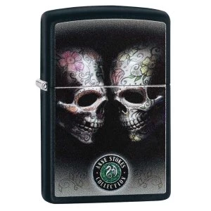 Image of Zippo Anne Stokes Tattoo Skulls Black Regular Windproof Lighter