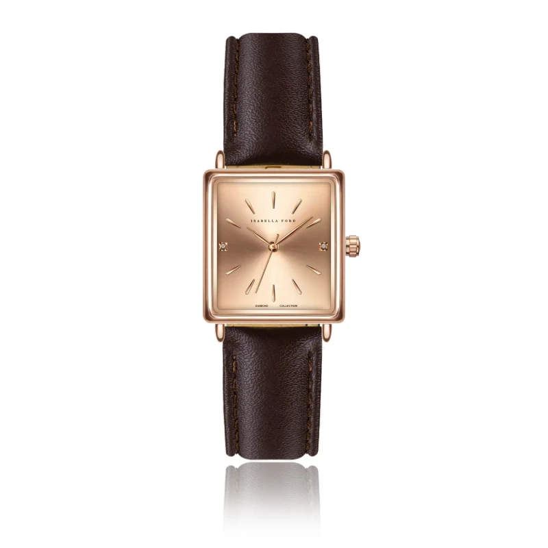 Image of Isabella Ford Womens leather watch Isabella Ford Florence Marron Female 18x16 mm