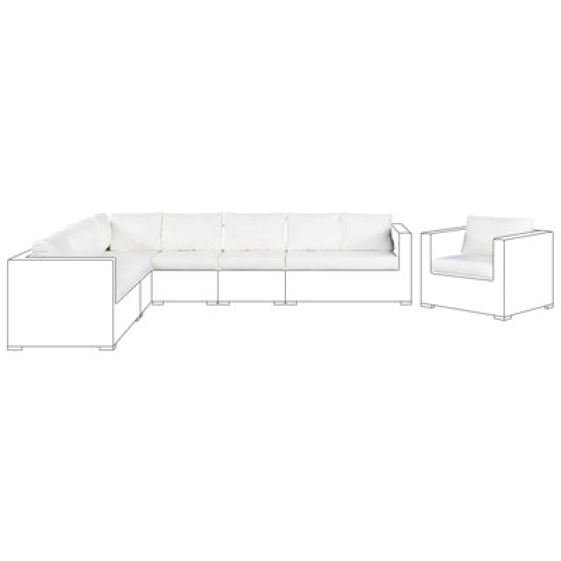 Image of Beliani Outdoor Cushion Cover Set XXL Off-White