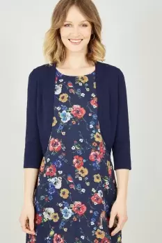 Image of Navy Knitted Bolero