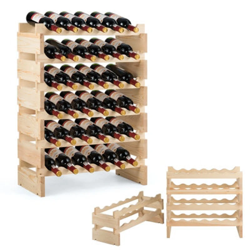 Image of Costway 6 Tier Wine Rack 36 Bottle Stackable Storage Wine Holder Stand Drink Organizer