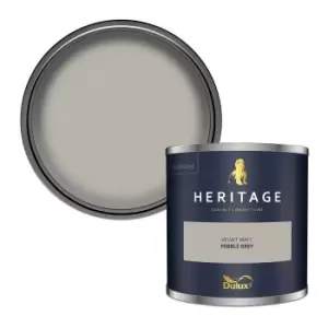 Image of Dulux Heritage Velvet Matt Pebble Grey Matt Emulsion Paint 125ml