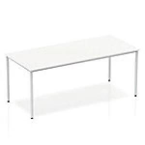 Image of Impulse Straight Table 1800 White Box Frame Leg Silver
