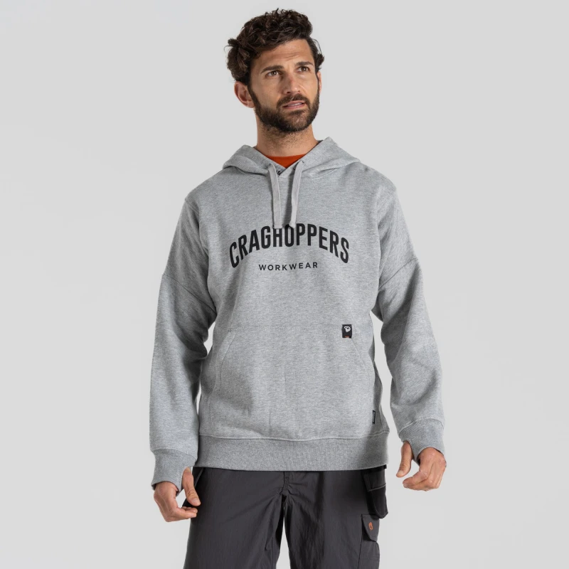 Image of Craghoppers Craghoppers Men 'Oulston' High Reach Hoody in Light Grey Size: Medium Light Grey M Male 5063019678047