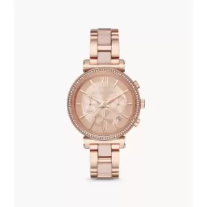 Image of Michael Kors Womens Sofie Rose Gold-Tone Watch - Rose Gold