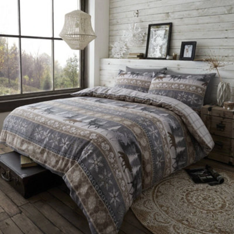 Image of Happy Linen Company Warm Alaska Brushed Cotton Bedding Taupe Single
