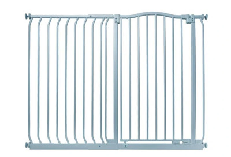 Image of Safetots Extra Tall Curved Top Safety Gate, 125Cm - 134Cm, Matt Grey, Extra Tall 100Cm In Height, Pressure Fit Stair Gate