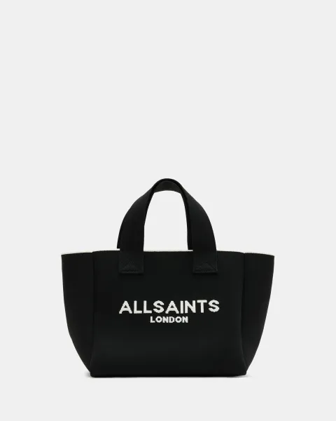 Image of AllSaints Izzy Logo Print Knitted Mini Tote Bag