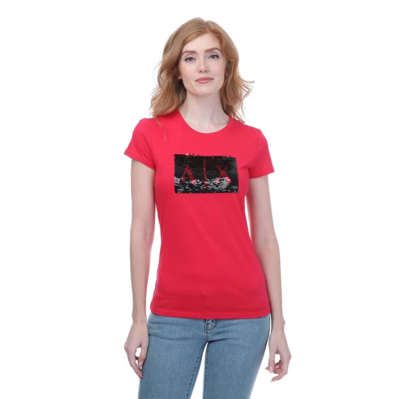 Image of Armani Slim-Fit Cotton T-Shirt Regular Fit T-Shirts 8 Red 29861508175
