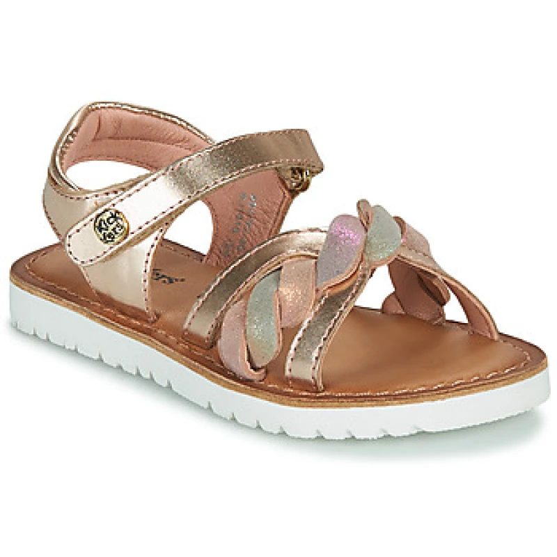 Image of Kickers Kids Betty Leather Sandals with Touch 'n' Close Fastening Pink Baby 24 (7);29 (11)