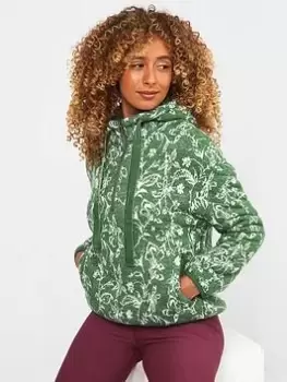 Image of Joe Browns Printed Cosy Fleece- Green, Size 12, Women