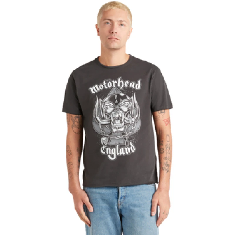 Image of Amplified Amplified Men England Part 2 Motorhead T-Shirt in Charcoal Size: X-Small Charcoal XS Male 5063377359602