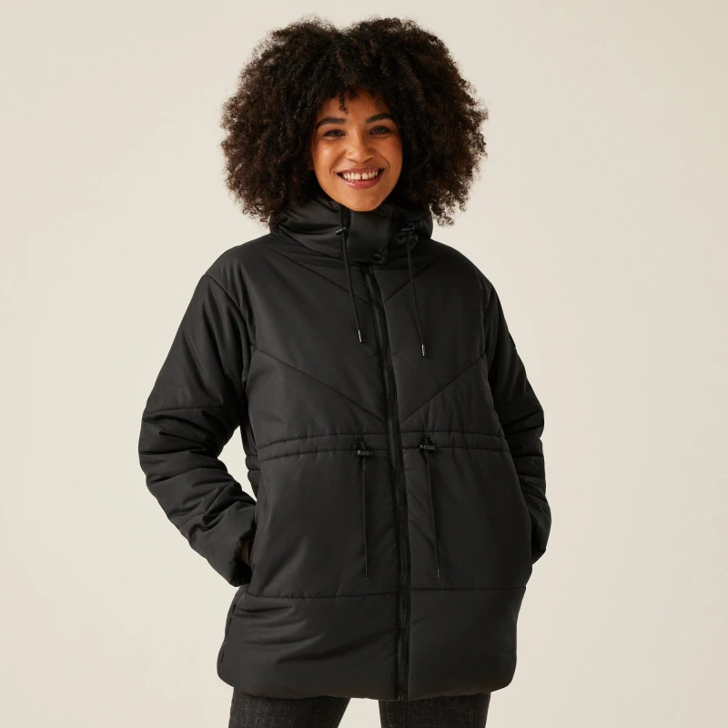 Image of Regatta Womens Rurie Hooded Padded Insulated Jacket Coat 10 - Bust 34' (86cm) Black RWN277-800-10