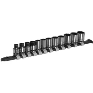 Image of AK7992 Socket Set 12pc 3/8Sq Drive Metric - Black Series - Sealey