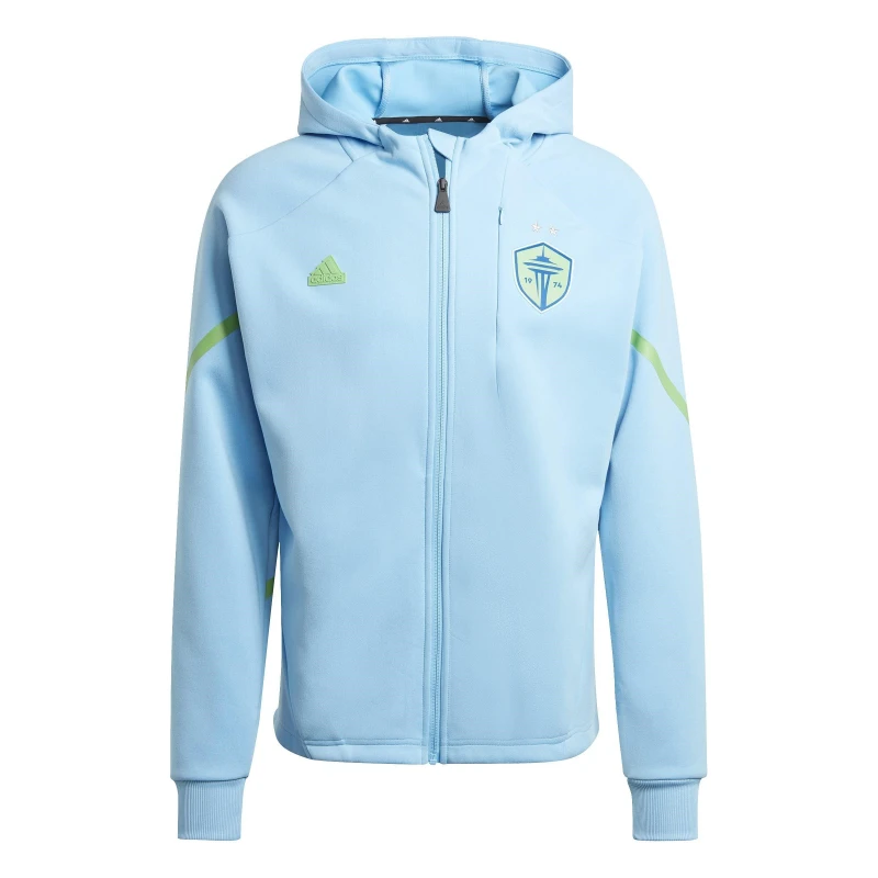 Image of adidas Seattle Sounders Designed for Gameday Anthem Jacket Adults - Blue Blue S