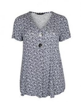 Image of Evans Button Top - Navy
