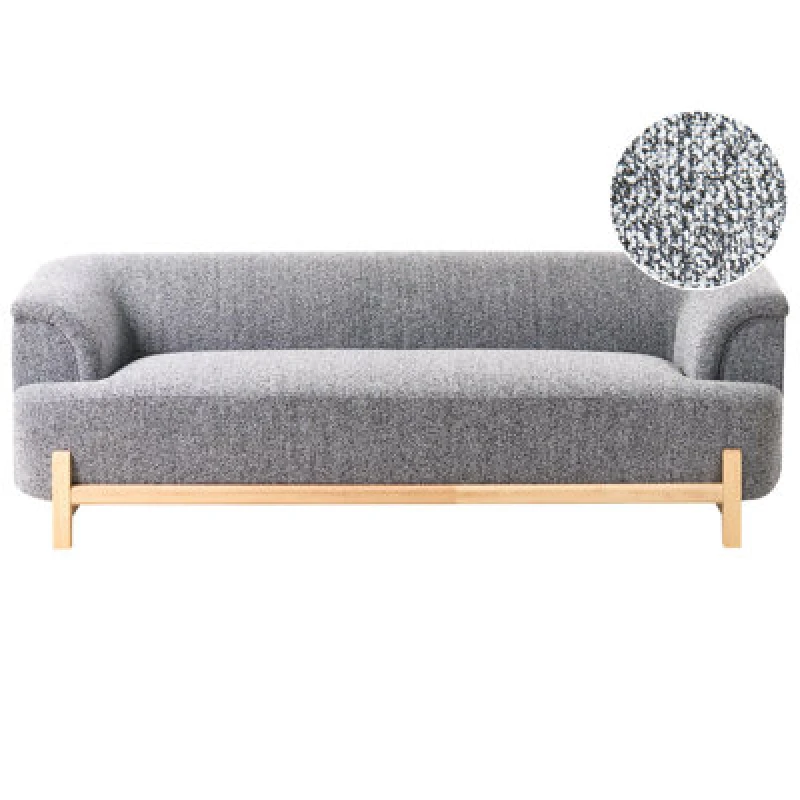 Image of Beliani Sofa 3 Seater Alnor Fabric Dark Grey