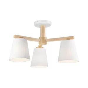Image of Ellie Multi Arm Semi Flush Ceiling Light White, 3x E27