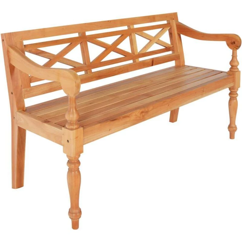 Image of VIDAXL Batavia Bench 123cm Solid Mahogany Wood Light Brown Vidaxl 8720286668214
