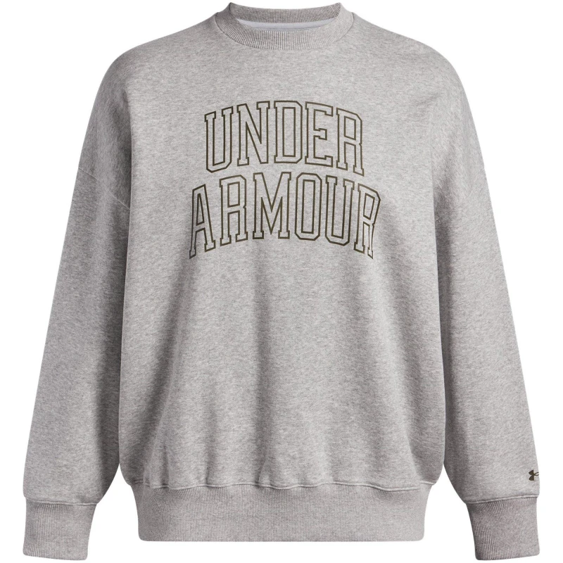 Image of Under Armour Womens Rival Fleece Crew Sweatshirt Halo Gray female 12 (M)