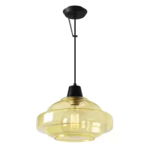 Image of 1 Light Wall / Dome Ceiling Pendant Yellow, E27