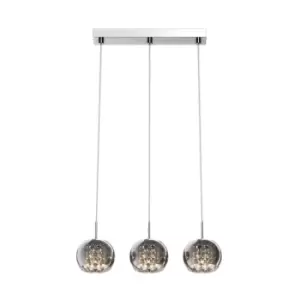 Image of Crystal Ceiling Mounted Bar Pendant Light, Glass, 3x G9