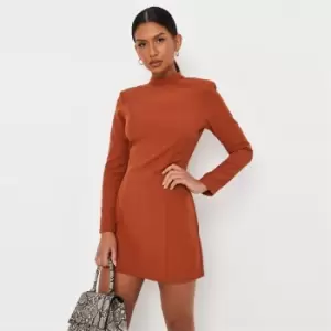 Image of Missguided High Neck Backless Dress - Orange