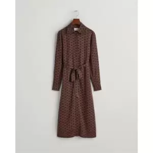 Image of Gant Slim Geometric Shirt Dress Evening - Blue