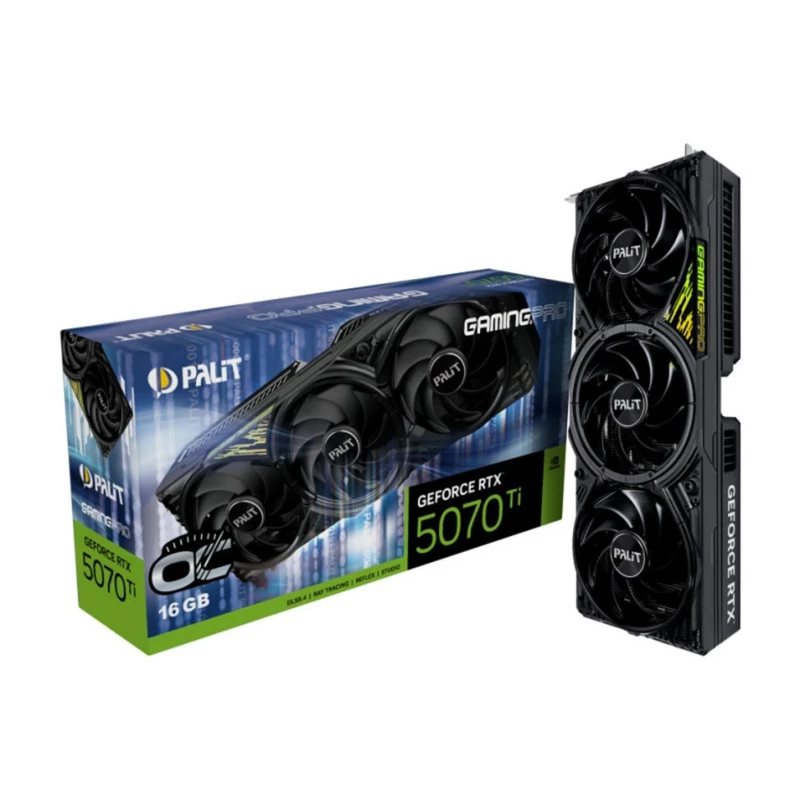 Image of PALIT Palit NVIDIA GeForce RTX 5070 Ti GAMINGPRO OC V1 Graphics Card for Gaming - 16GB Black unisex One Size