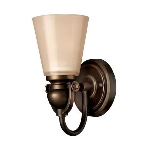 Image of 1 Light Wall Light Olde Bronze Glass Shade, E27