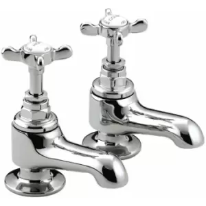 Image of Bristan - 1901 Bath Pillar Taps with Ceramic Disc Valves - Chrome