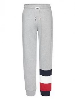 Image of Tommy Hilfiger Boys Global Stripe Colourblock Joggers - Grey