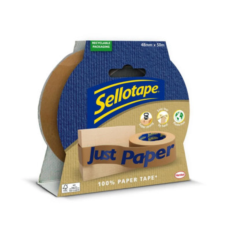 Image of Sellotape Brown Paper Tape Roll - 48mm x 50m (2997919)