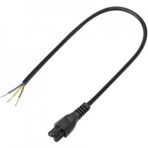 Image of Mains cable C5 Mickey Mouse connector Cable open endedTotal number of pins 2 PEBlack50 cm