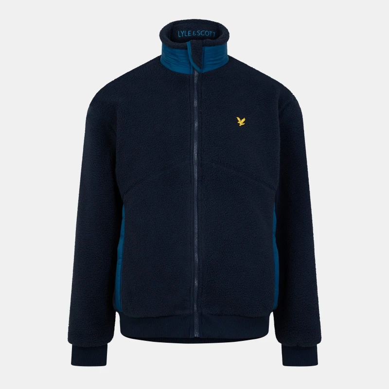 Image of Lyle and Scott Shearling Jacket - Blue Blue XS