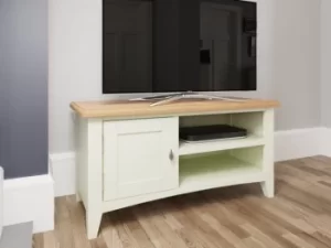 Image of Kenmore Patterdale White and Oak 1 Door TV Cabinet Assembled