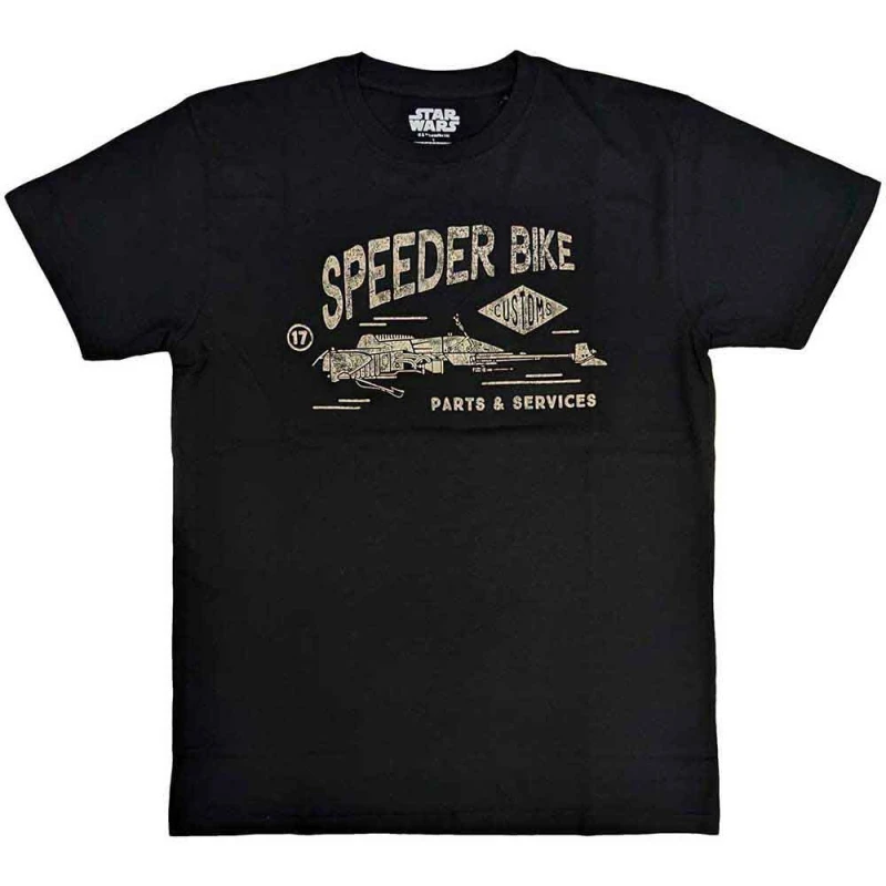 Image of Star Wars Speeder Bike T Shirt Black unisex