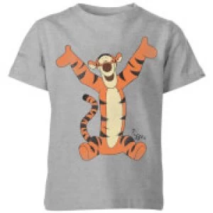 Image of Disney Winnie The Pooh Tigger Classic Kids T-Shirt - Grey - 3-4 Years