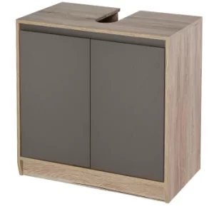 Image of HOMCOM MDF Under-Sink Bathroom Cabinet Shelves Grey