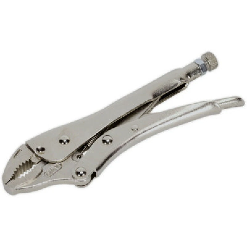 Image of Loops 180mm Locking Pliers - Curved Deeply Serrated 35mm Jaws - Hardened Teeth Multi