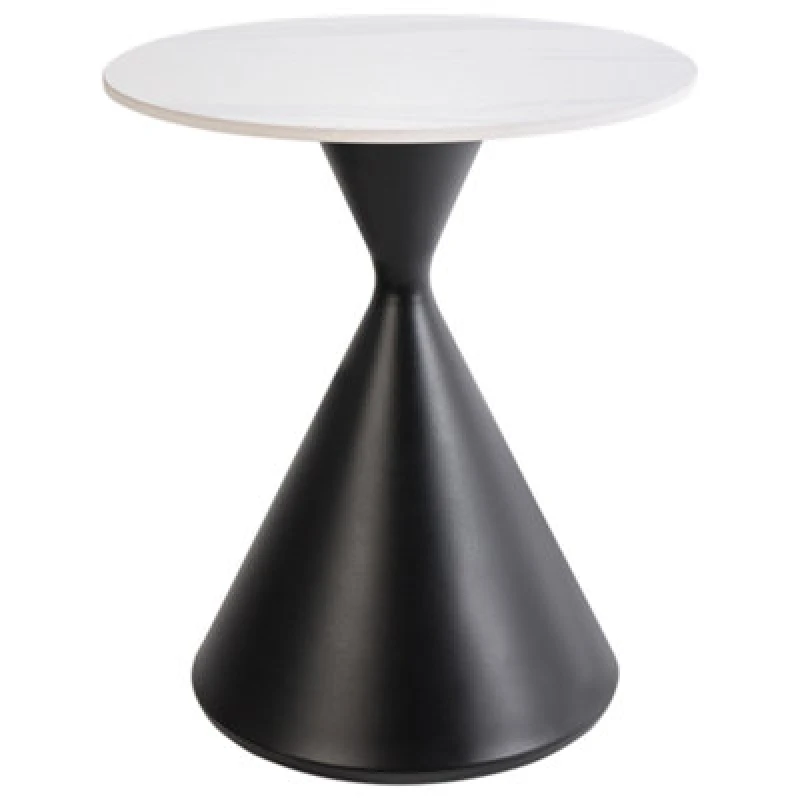Image of Beliani Side Table Haiwee Ceramic Black/ White