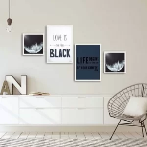 Image of 4PBCT-01 Multicolor Decorative Framed MDF Painting (4 Pieces)