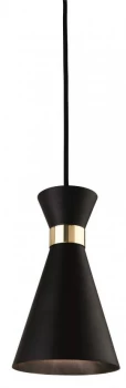 Image of 1 Light Ceiling Pendant Black, Brass, E27