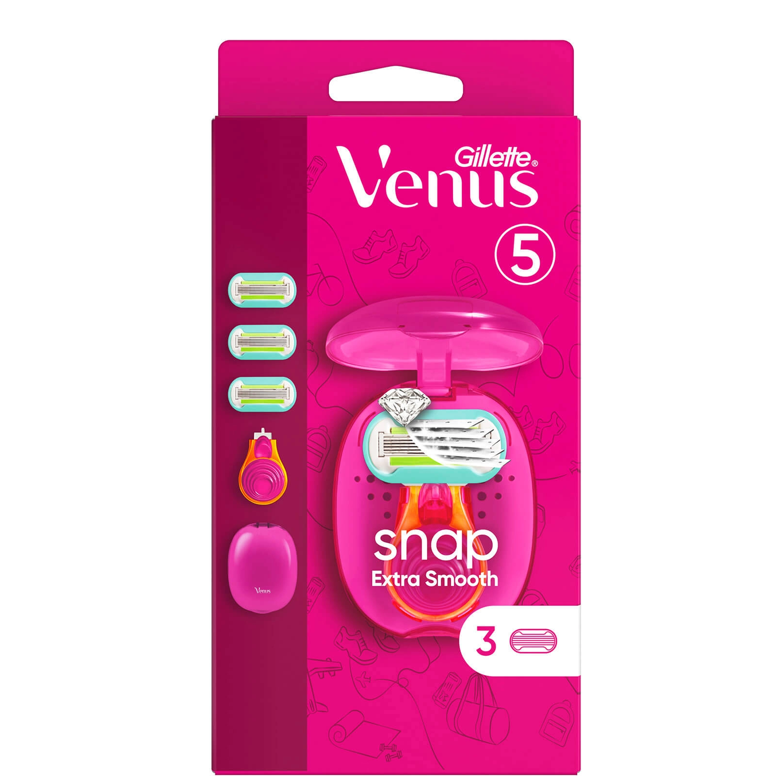 Image of Venus Extra Smooth Snap Razor - 3 Blades